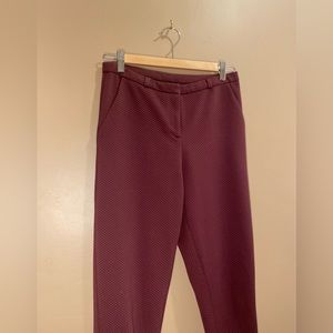 ASOS - Burgundy Jacquard Textured Slim Straight-Leg Trousers